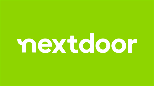 Nextdoor Logo - white on green background